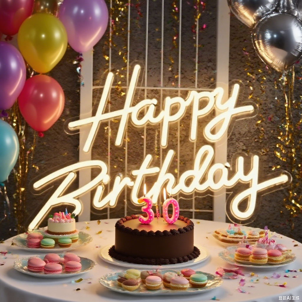 Lighting Decor Photos - Pink/Cool White/Warm White Light Happy Birthday