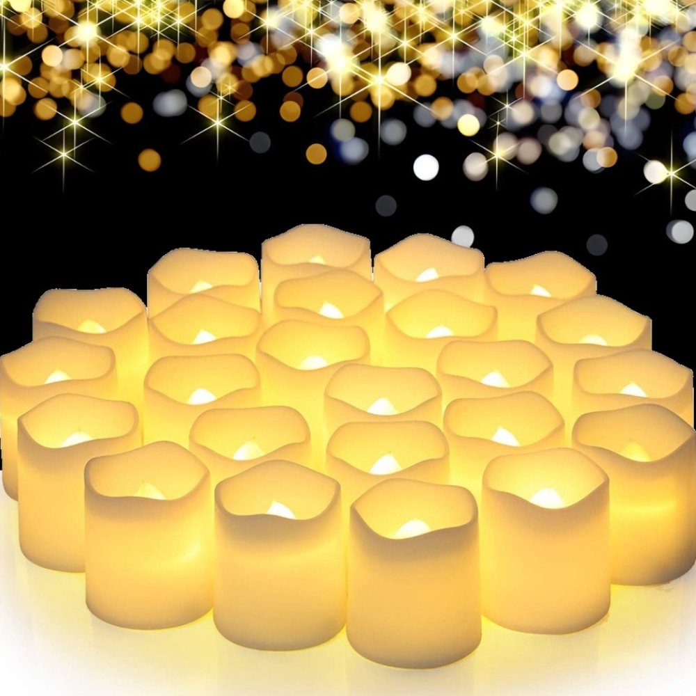 Decor Lighting Hours - 12/24Pcs Flameless LED Tea Lights Candles