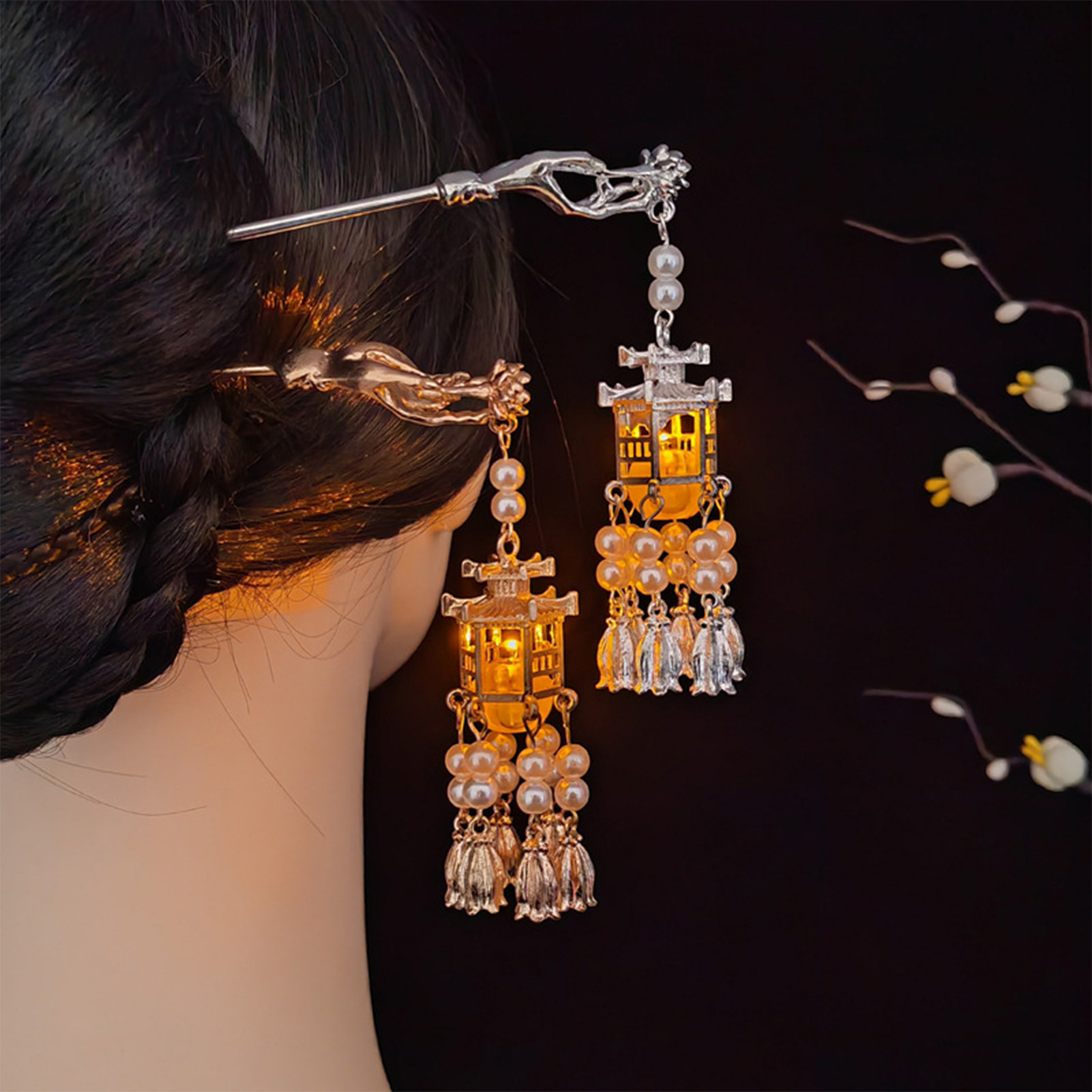 Lighting Christmas Decor - Retro Chinese Style Hair Sticks Forks