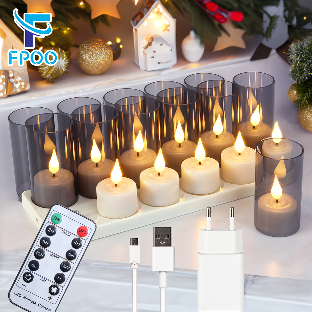 Room Decor Lighting Lamp - LED Candle Light Rechargeable Flameless Candles