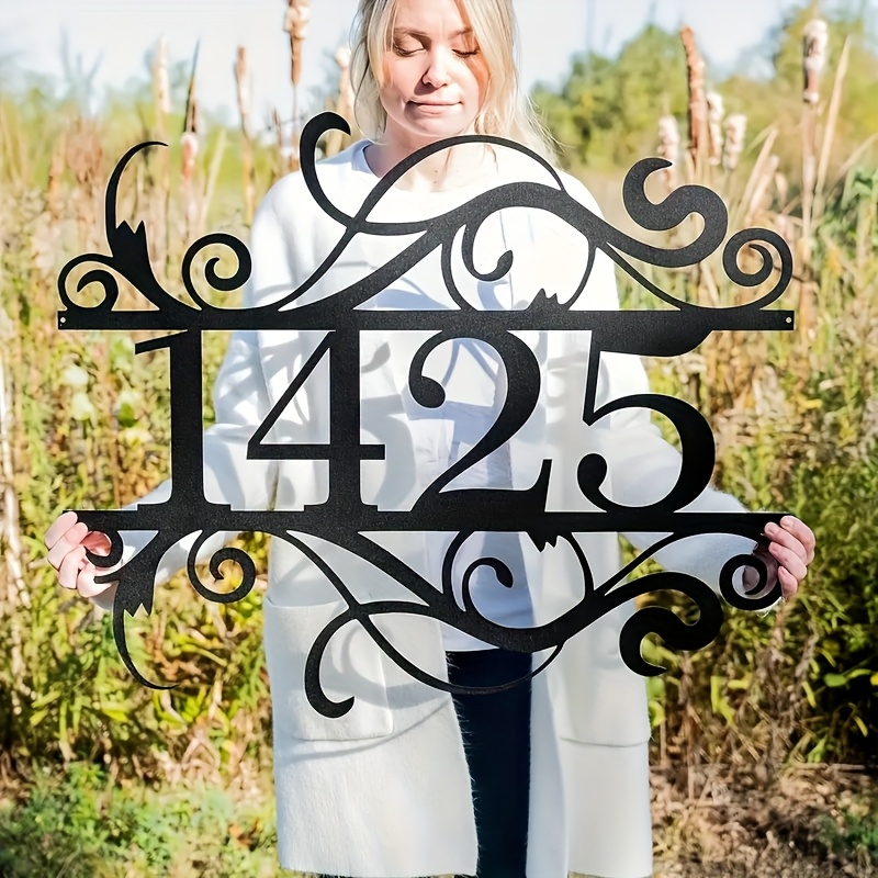 Elegant Decor & Lighting Llc - Custom Metal Number Plaque Elegant Wall-Mounted
