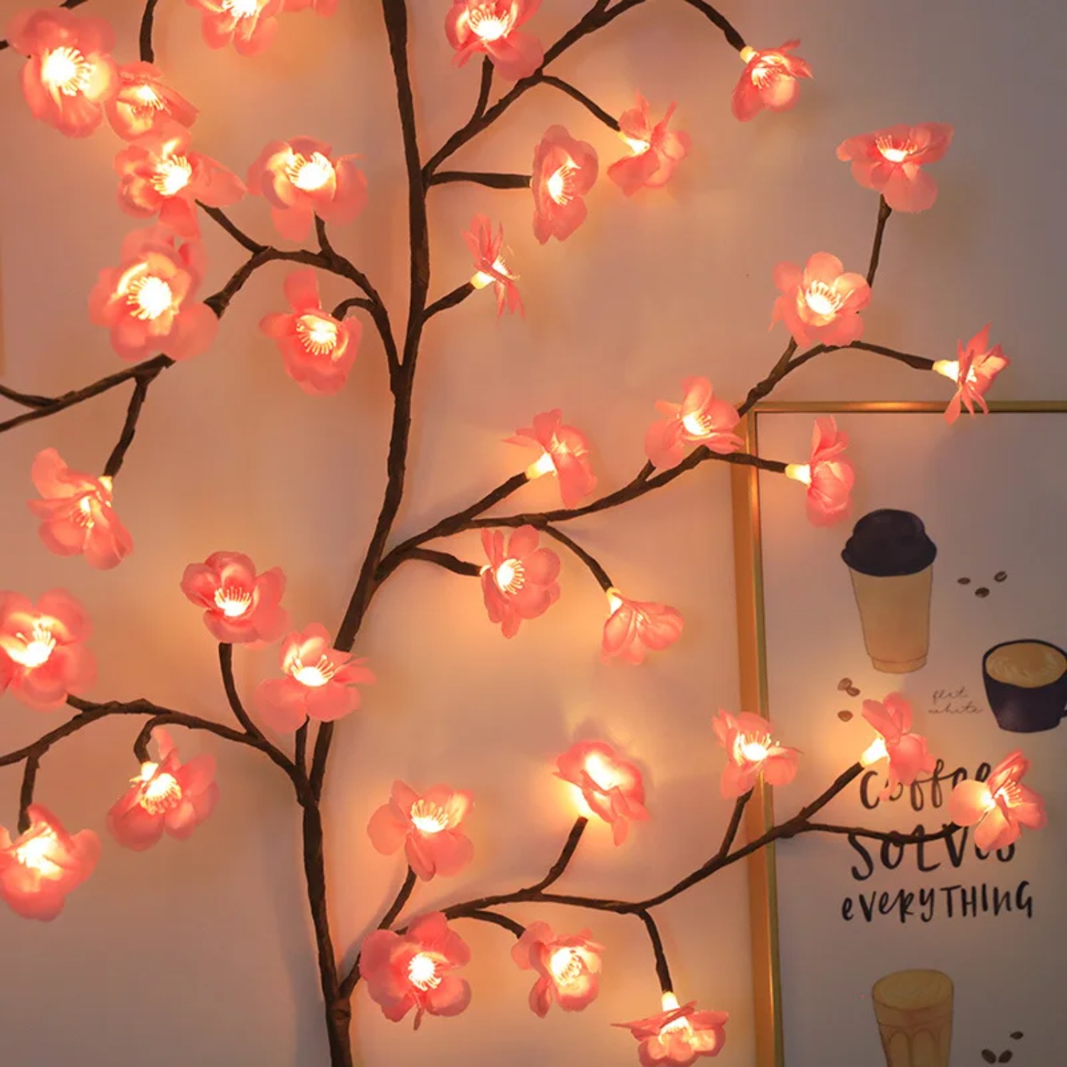 1.8M Cherry LED Tree Branch Li - đánh giá và giá Wall Decor Lighting Tree