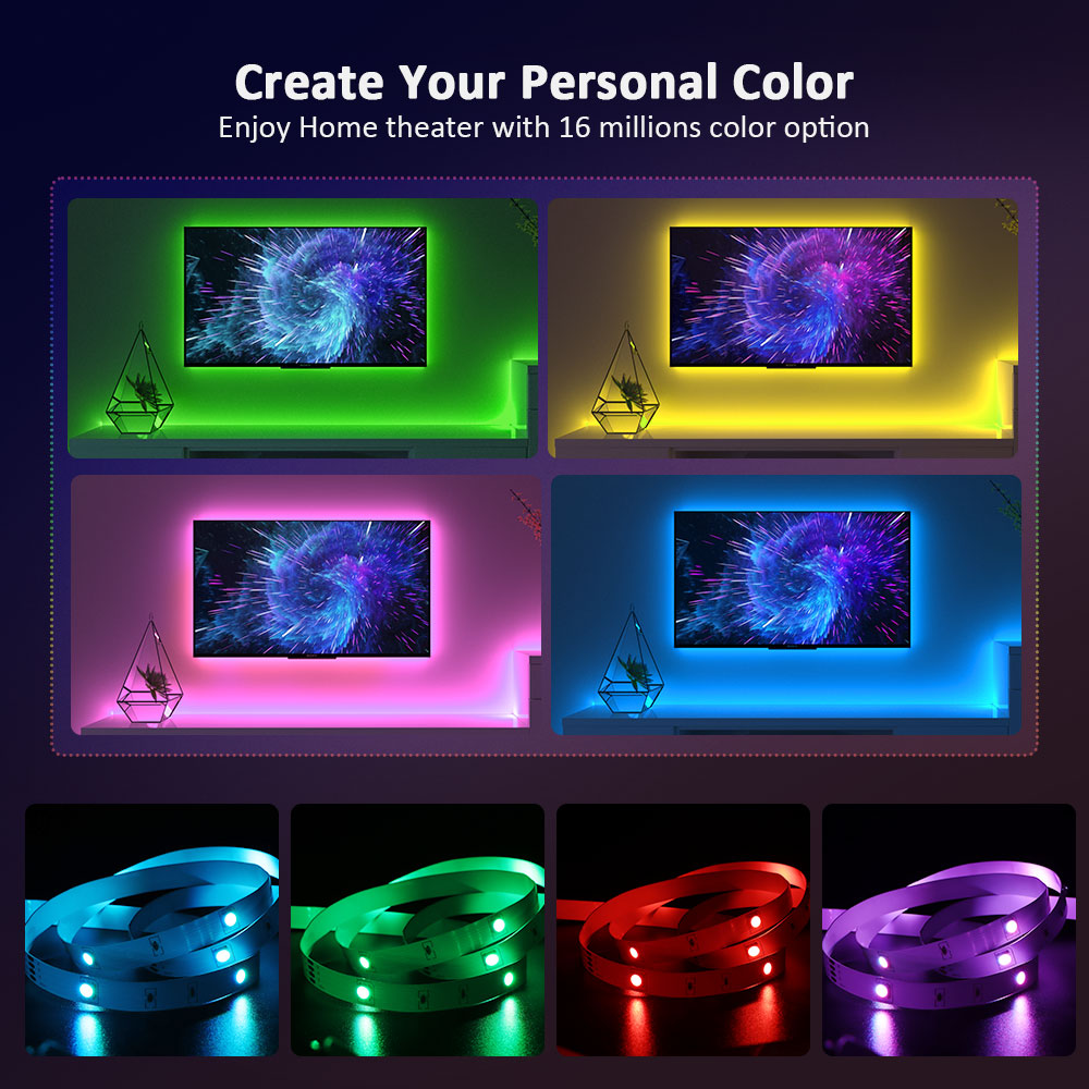 40M 5V USB RGB Led Strip TV Ba - đánh giá và giá Decor Lighting Hours