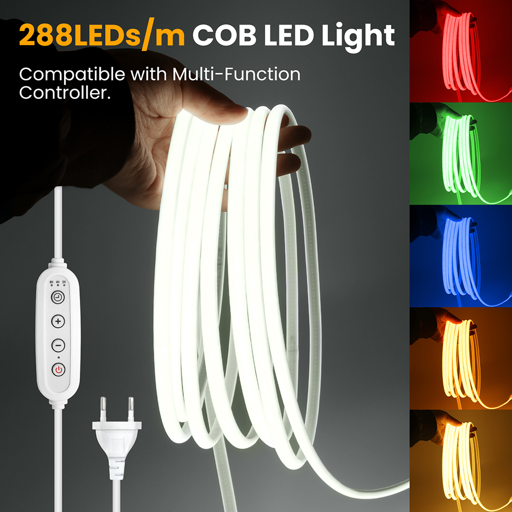 10 Colors Dimmable 220V COB LE - đánh giá và giá Decor Lighting Hours