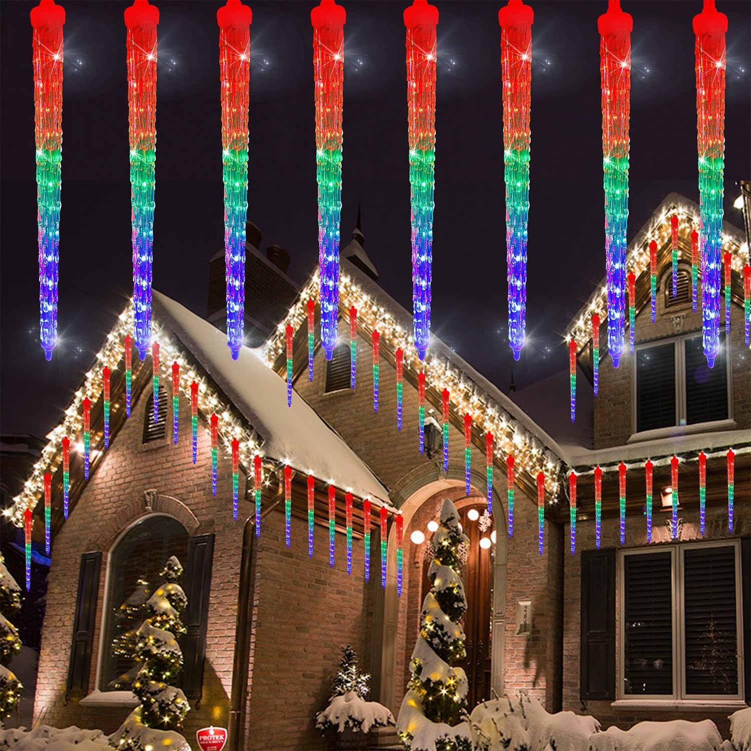 16 Icicles 384 LED Meteor Show - đánh giá và giá Lighting Christmas Decor