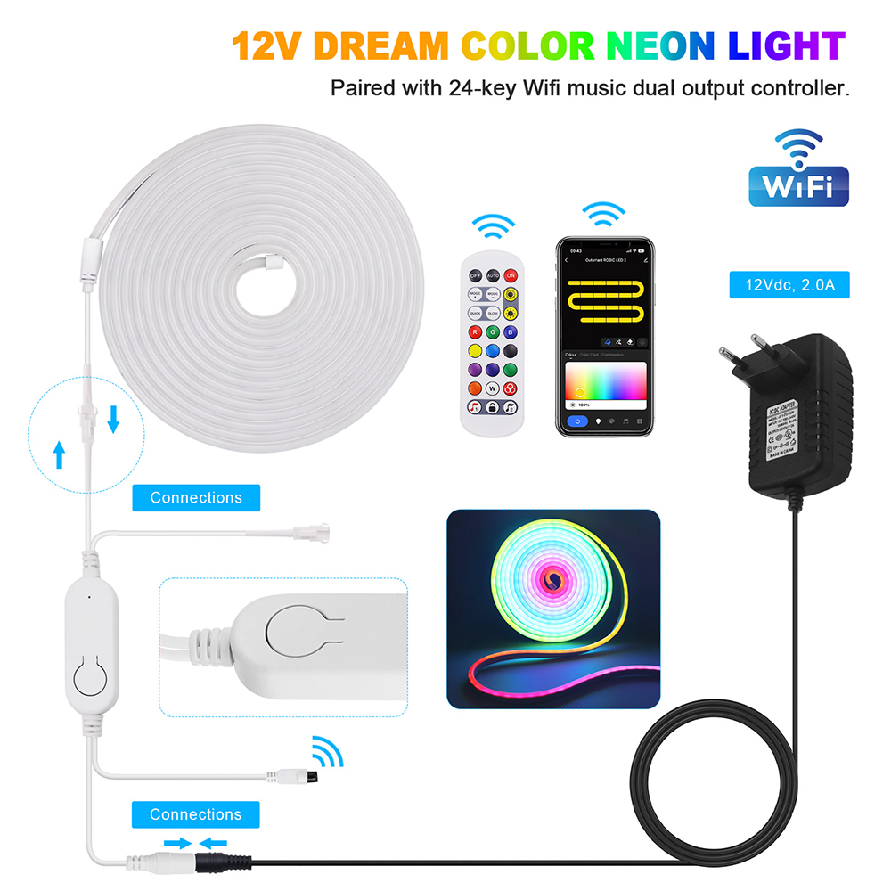 WiFi Smart RGB Neon LED Strip  - đánh giá và giá Decor Lighting Hours