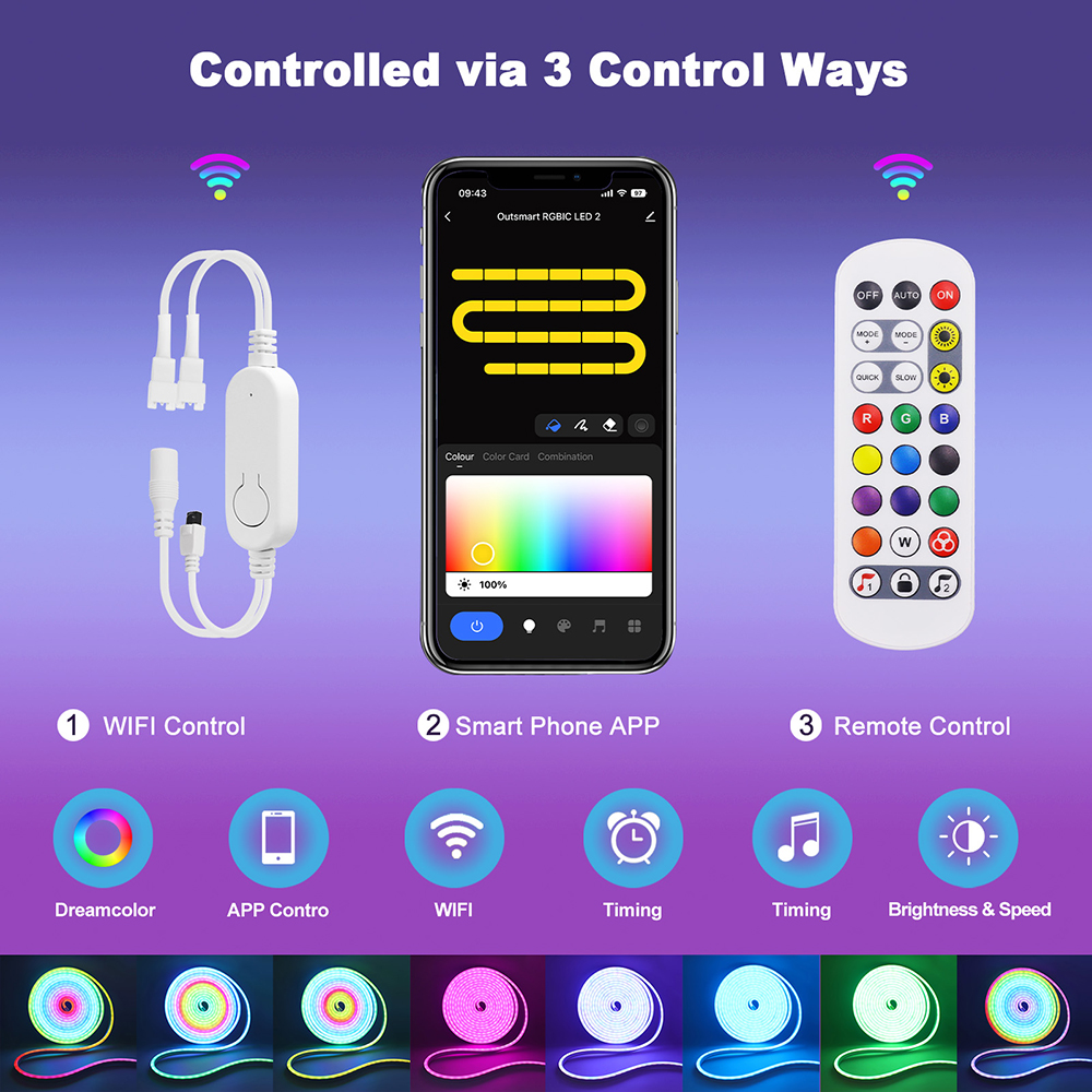 WiFi Smart RGB Neon LED Strip  - đánh giá và giá Decor Lighting Hours
