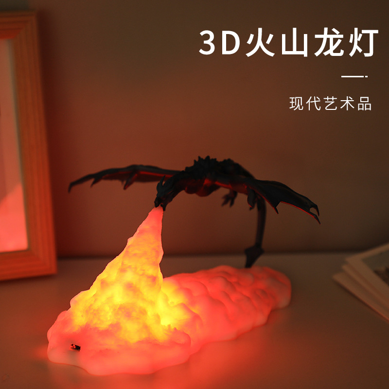 3D Printed Dragon Fire Night L - đánh giá và giá Unique Lighting Decor