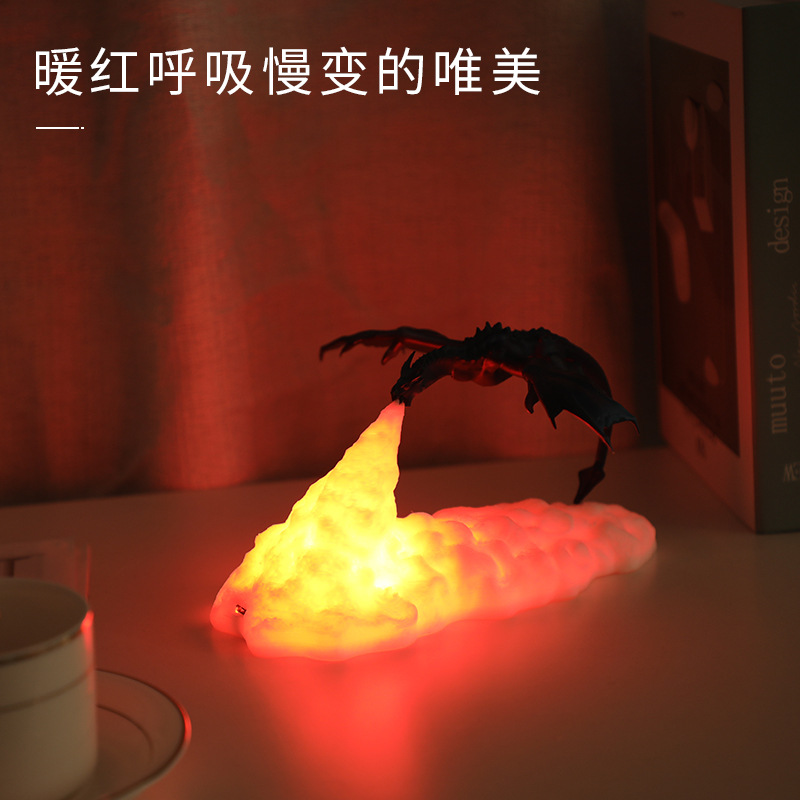 3D Printed Dragon Fire Night L - đánh giá và giá Unique Lighting Decor