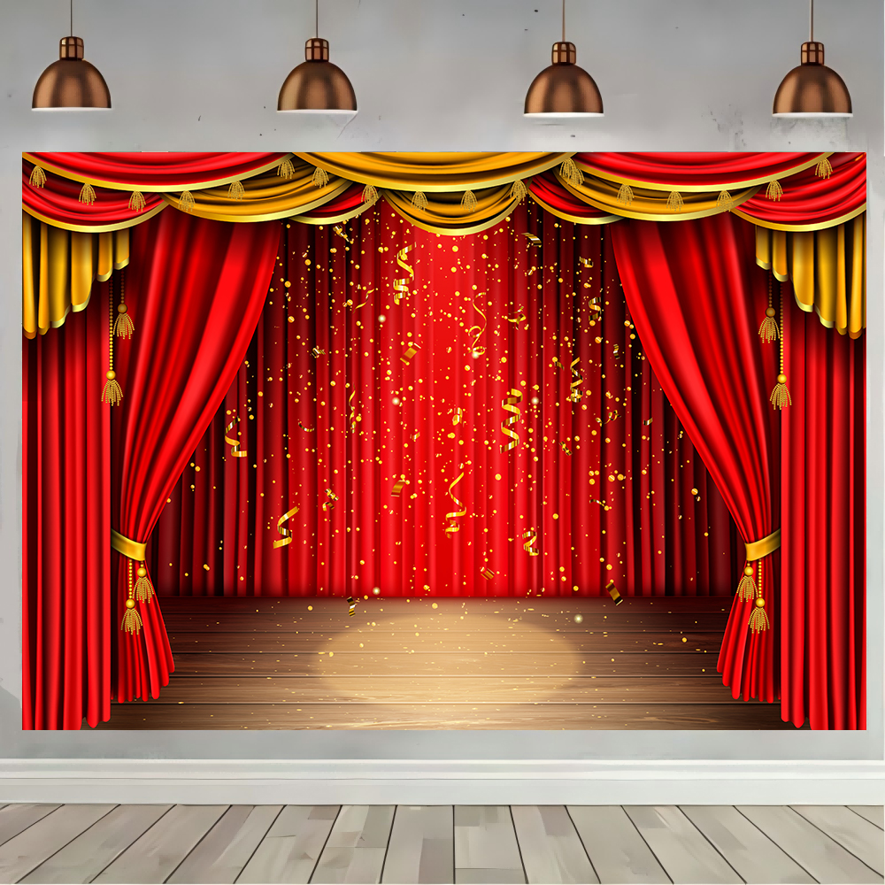 Red Theater Curtain Party Back - đánh giá và giá Lighting Decor Photos