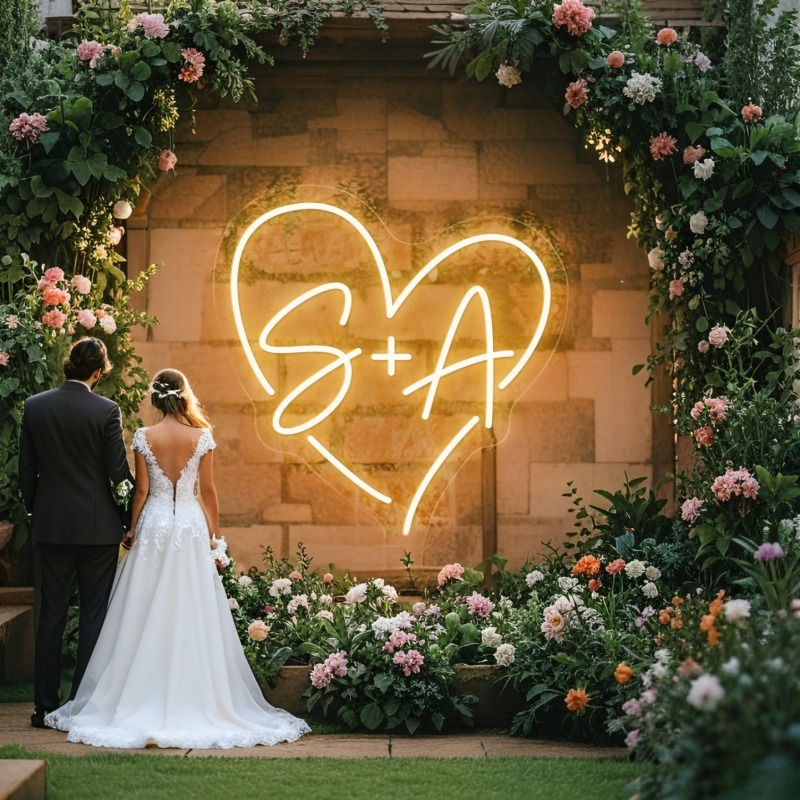 Custom Initials Heart LED Neon - đánh giá và giá Lighting Christmas Decor