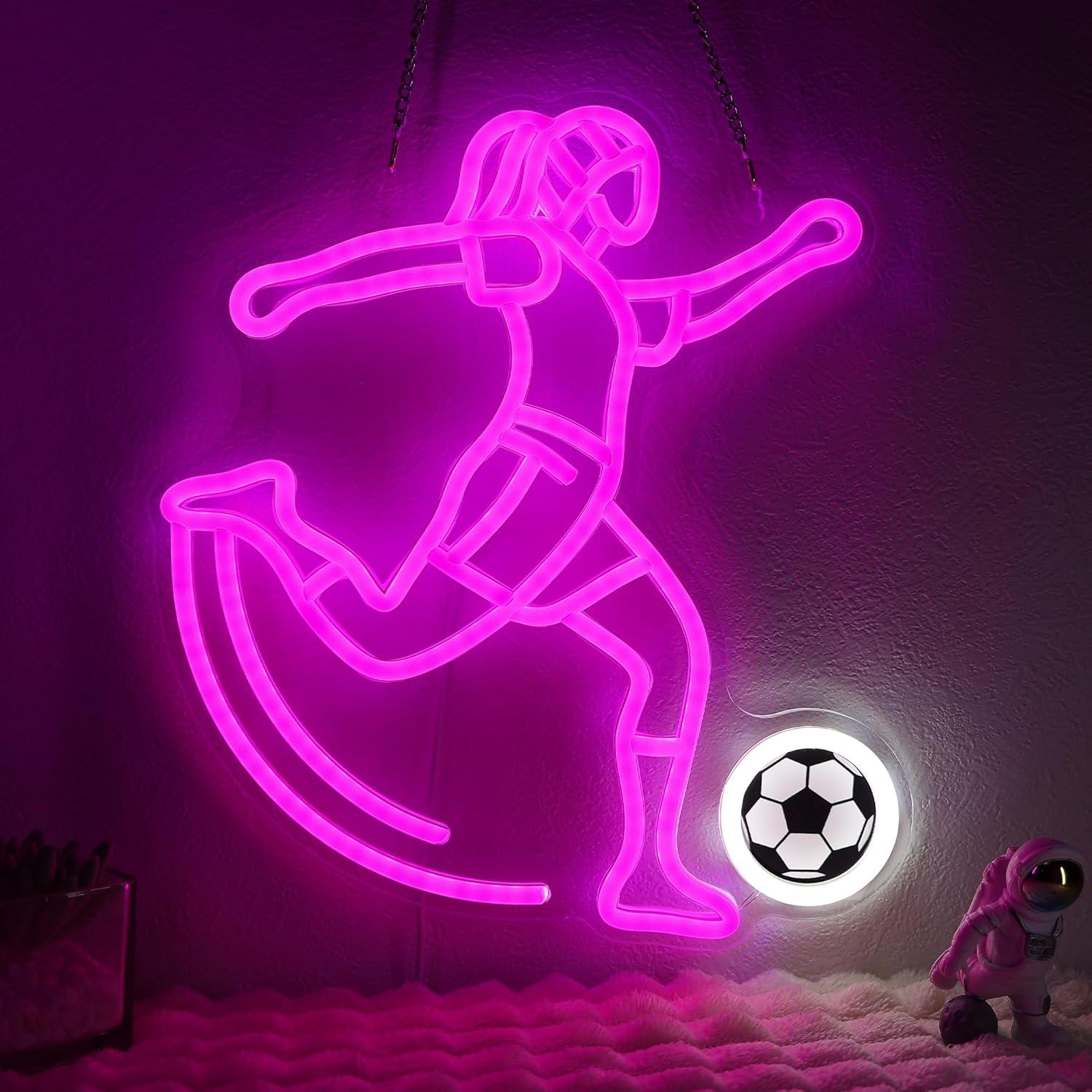 Soccer Neon Sign Sport USB Pow - đánh giá và giá Unique Lighting Decor