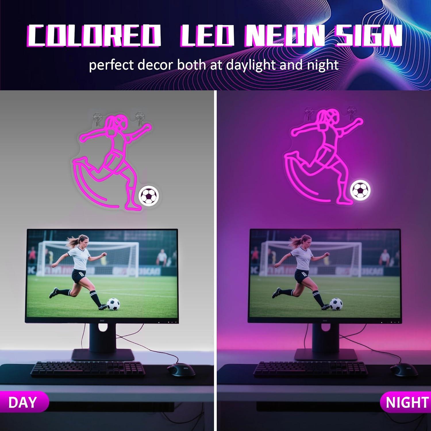 Soccer Neon Sign Sport USB Pow - đánh giá và giá Unique Lighting Decor