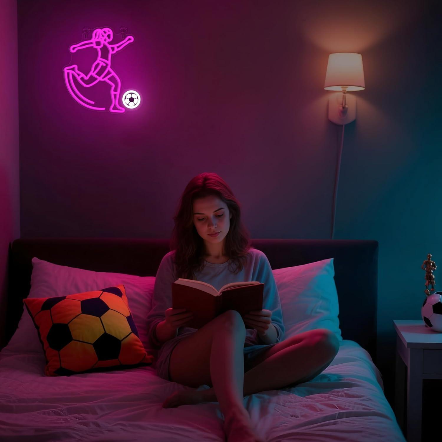 Soccer Neon Sign Sport USB Pow - đánh giá và giá Unique Lighting Decor