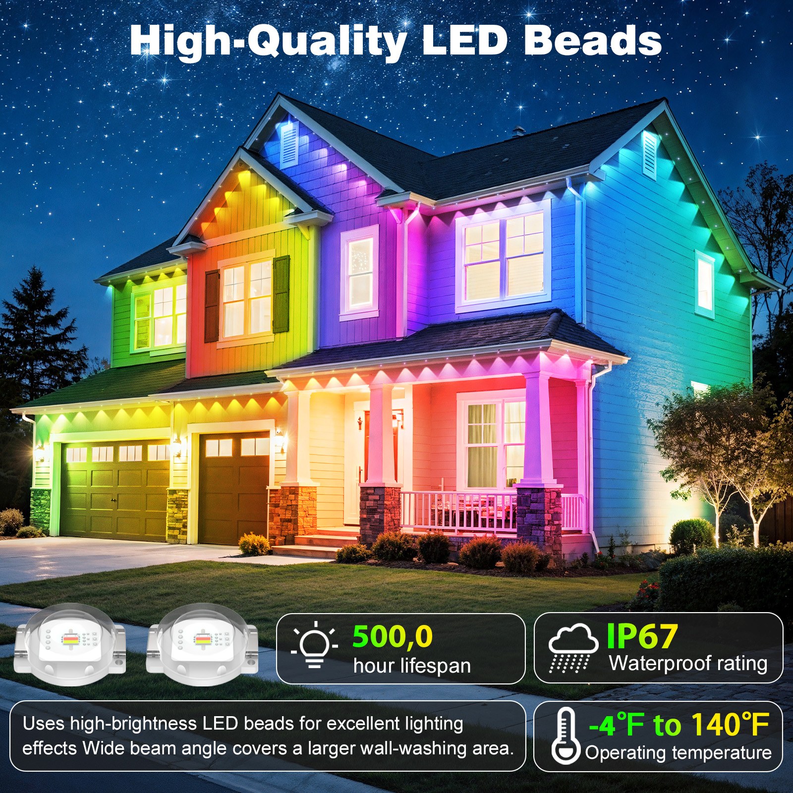 500FT Permanent Outdoor LED St - đánh giá và giá Decor Lighting Hours