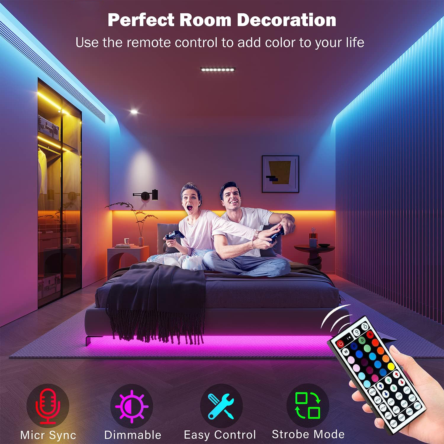 RGB Led Strip Lights with Remo - đánh giá và giá Decor Lighting Hours