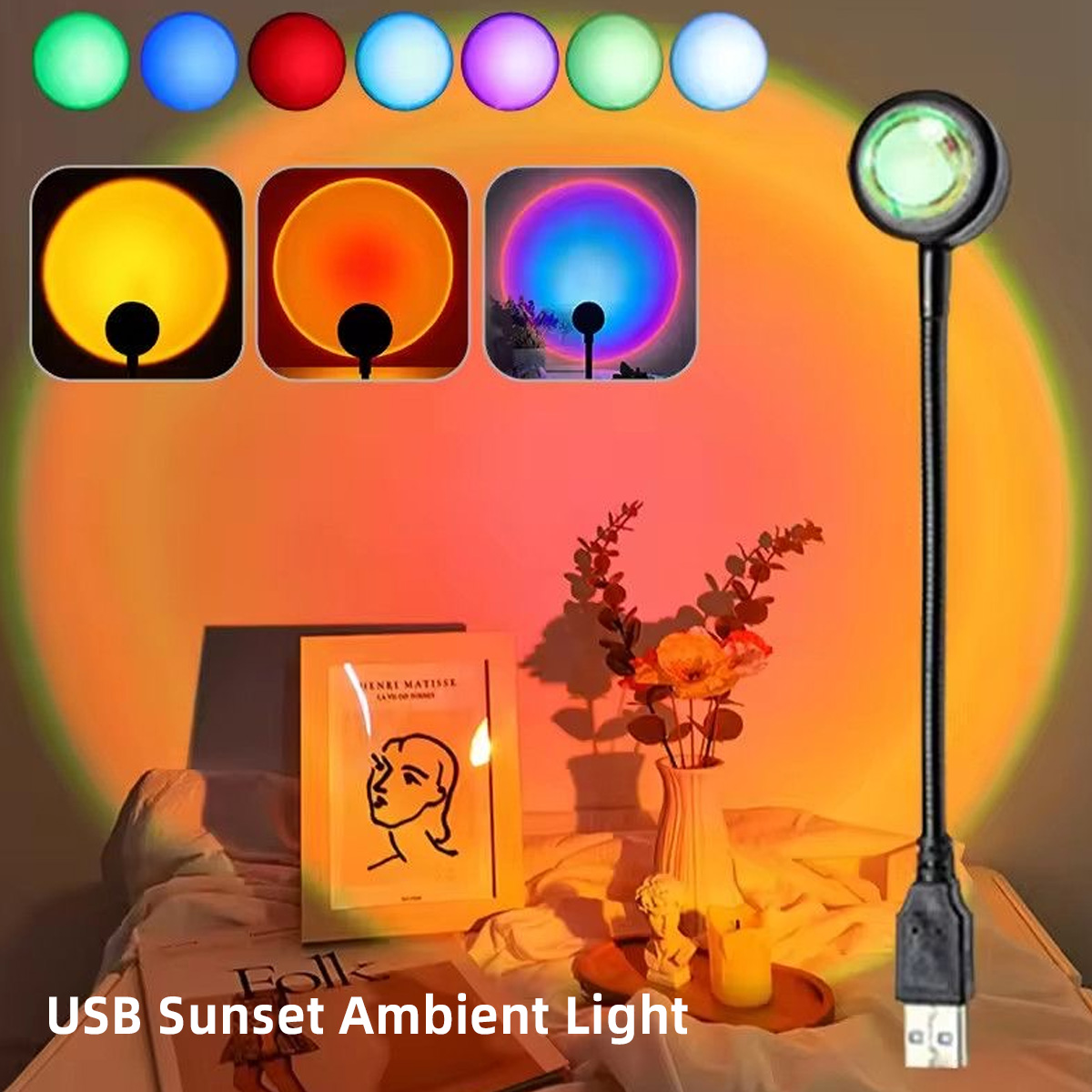 USB Charging LED Sunset Light  - đánh giá và giá Lighting Decor Photos