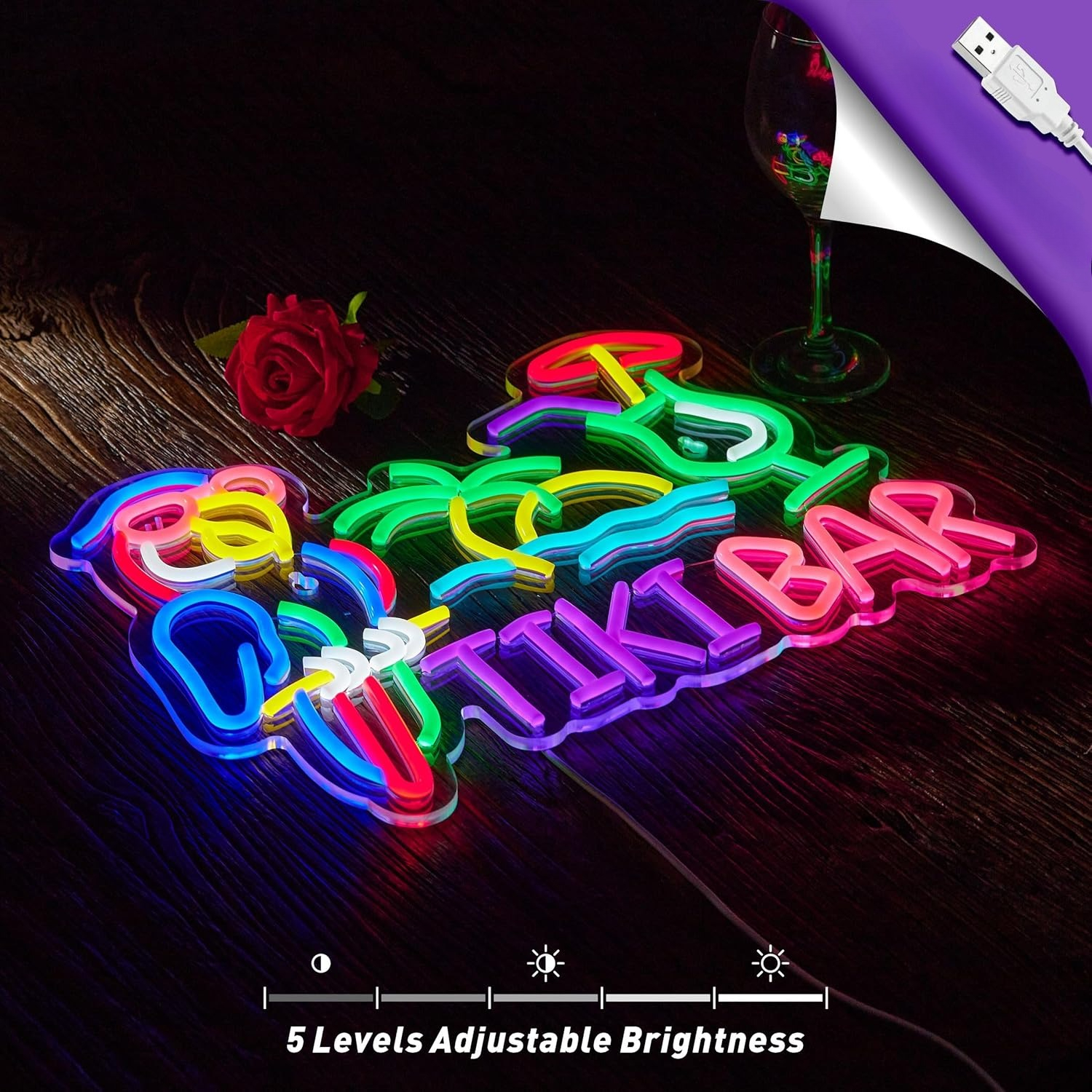 Tiki Bar Parrot Palm Tree Neon - đánh giá và giá Wall Decor Lighting Tree