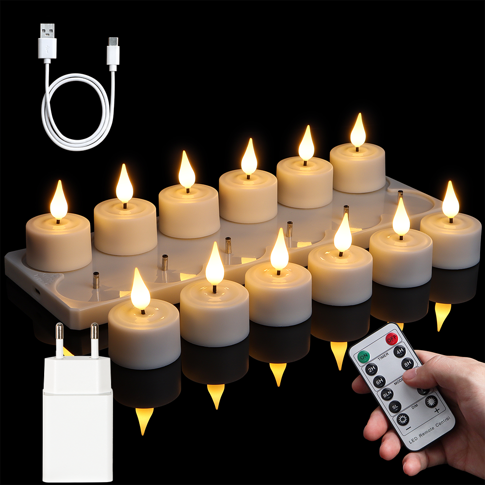 LED Candle Light Rechargeable  - đánh giá và giá Room Decor Lighting Lamp