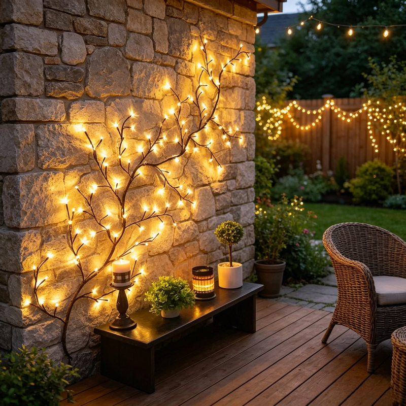 1Pc 1.8m/5.9Ft 96LED Vine Stri - đánh giá và giá Wall Decor Lighting Tree
