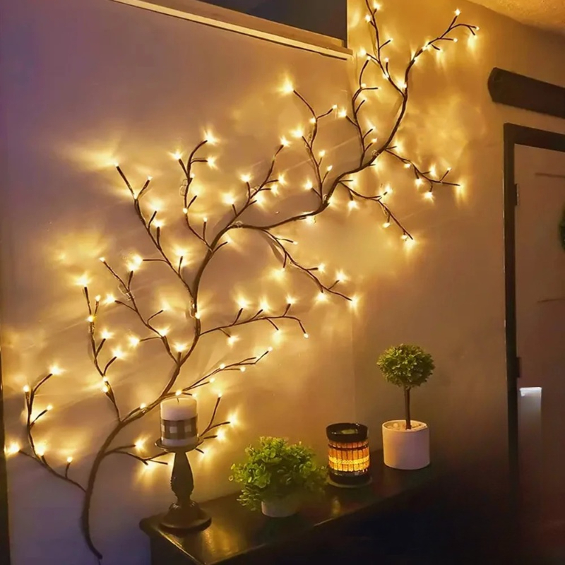 1Pc 1.8m/5.9Ft 96LED Vine Stri - đánh giá và giá Wall Decor Lighting Tree