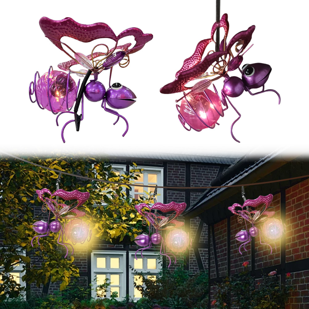 Solar Iron Insect Statue With  - đánh giá và giá Lighting Bug Decor