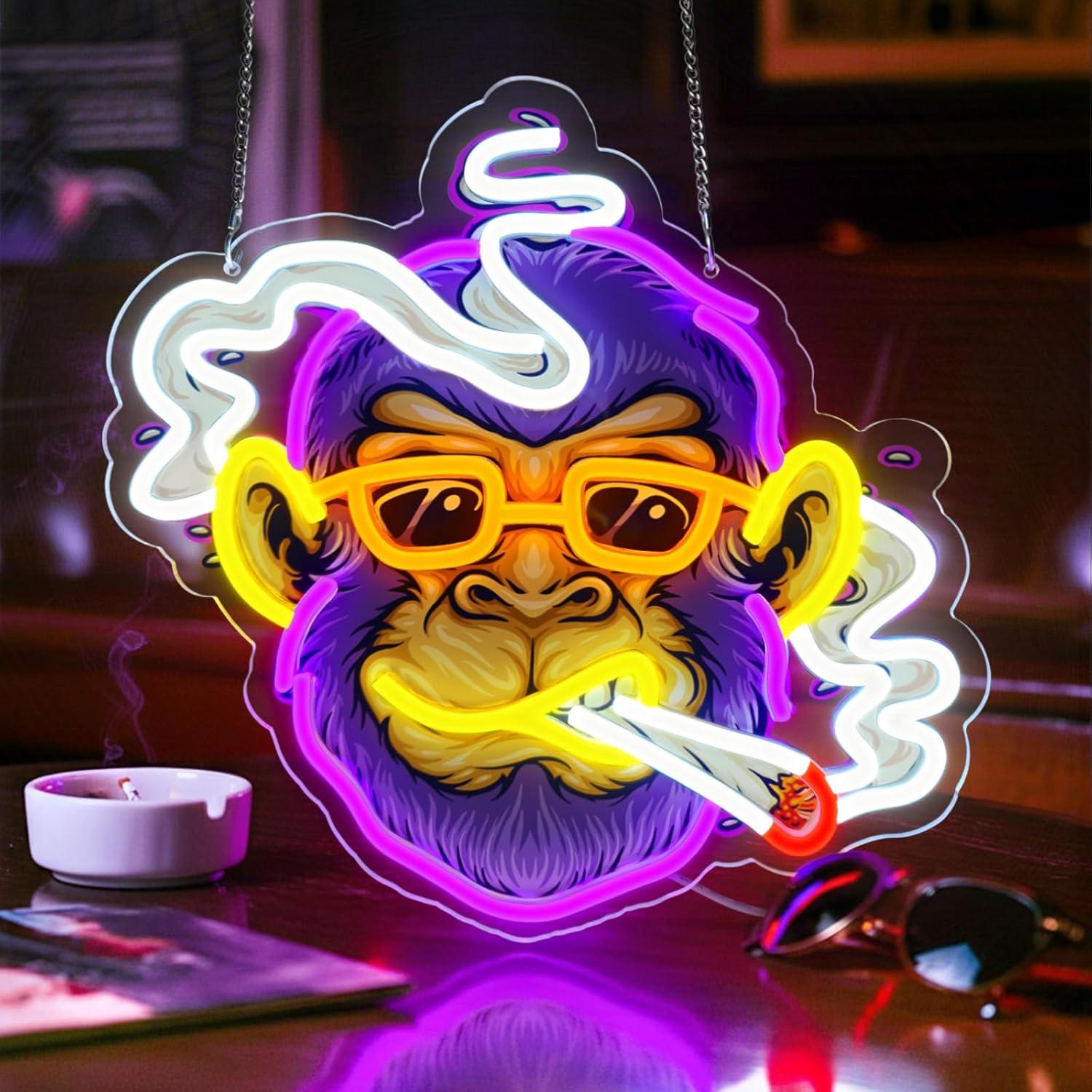 Cool Monkey Neon Sign Smoking  - đánh giá và giá Unique Lighting Decor