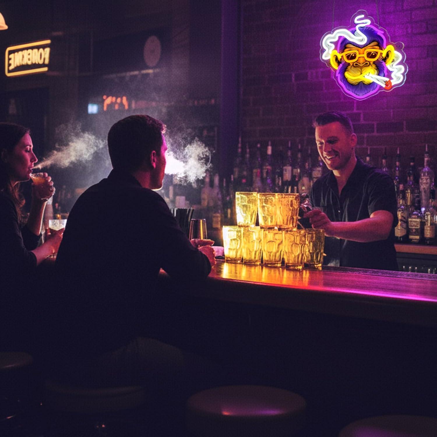 Cool Monkey Neon Sign Smoking  - đánh giá và giá Unique Lighting Decor