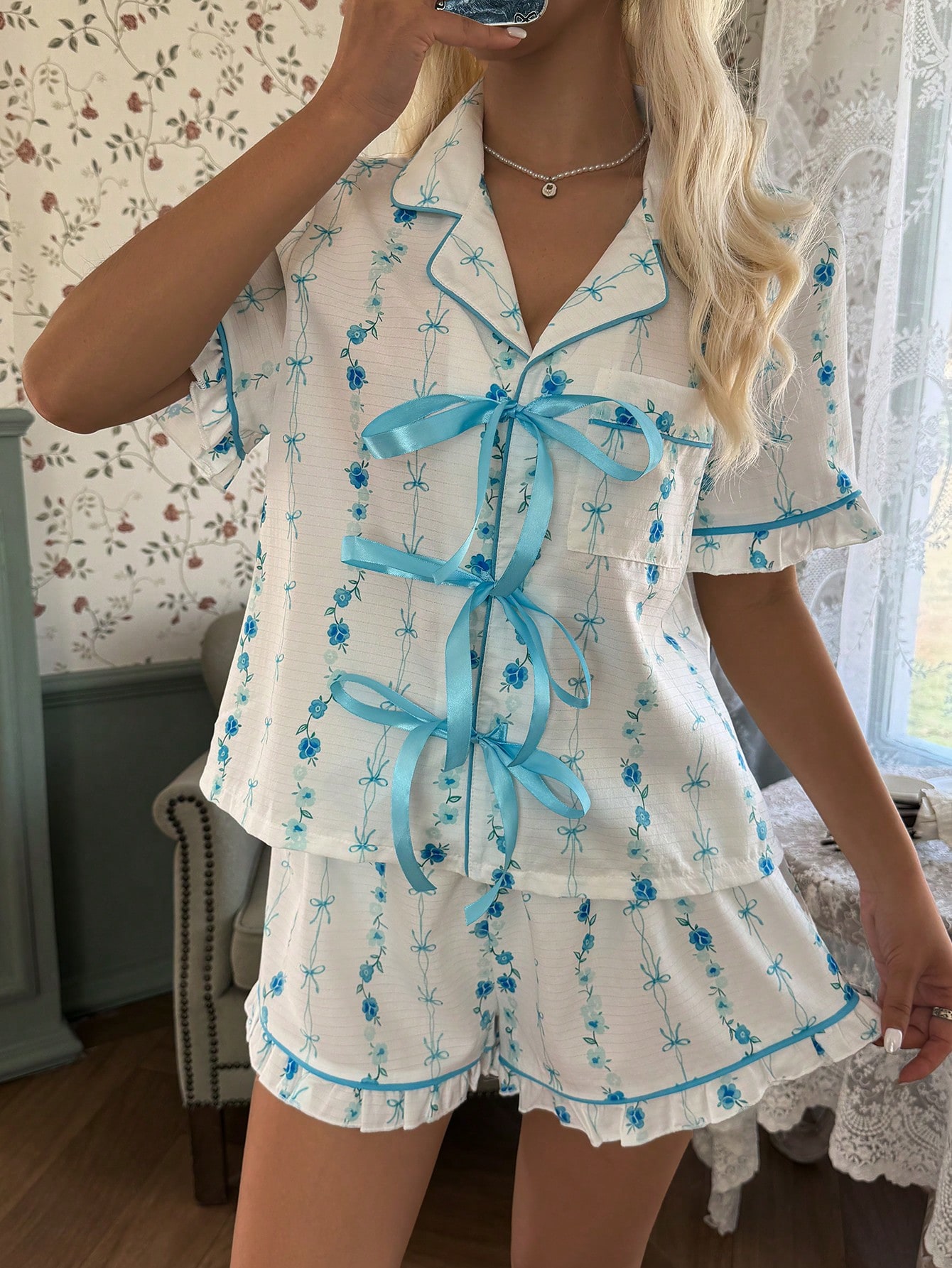 Romantic Floral Print Pajama S - đánh giá và giá Elegant Decor & Lighting Llc