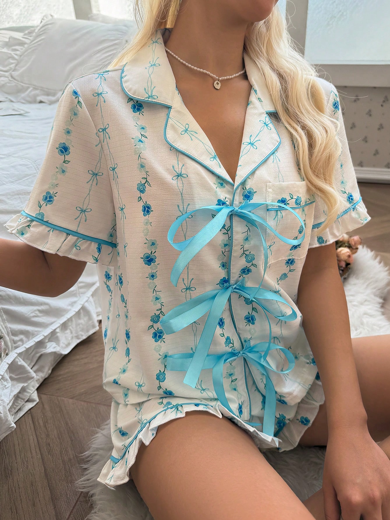 Romantic Floral Print Pajama S - đánh giá và giá Elegant Decor & Lighting Llc