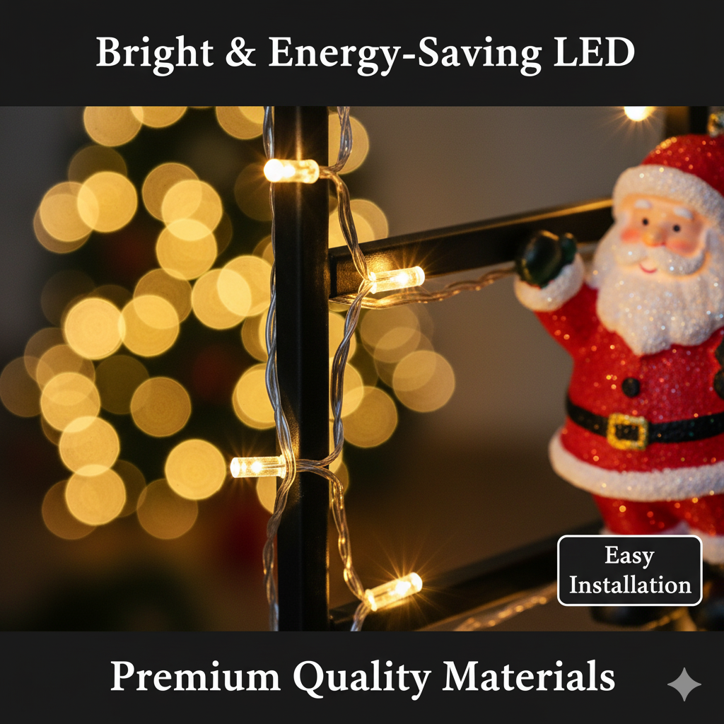 Christmas LED Santa Climbing L - đánh giá và giá Wall Decor Lighting Tree