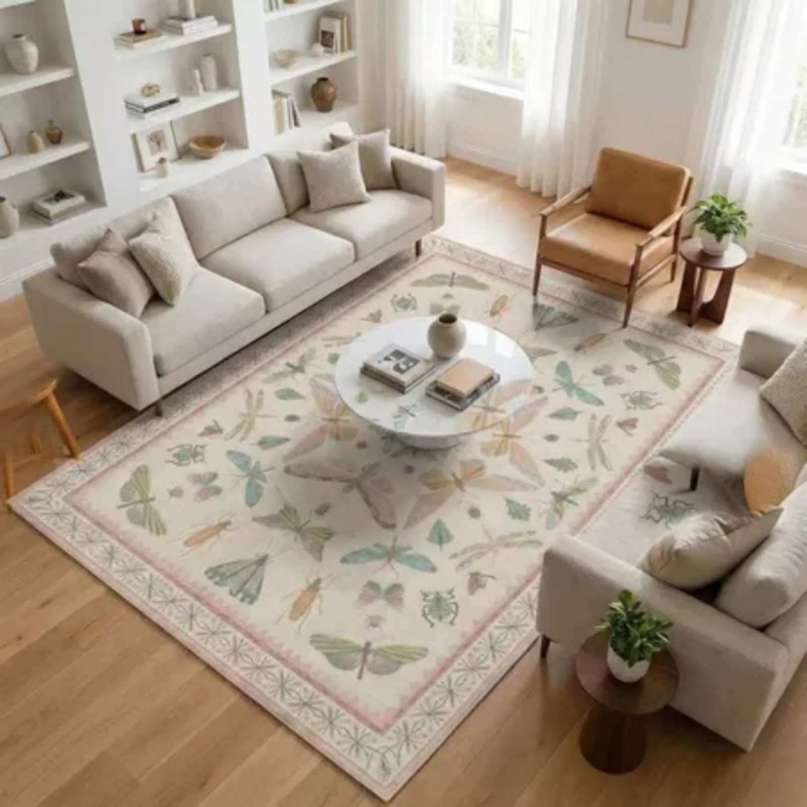 Washable 5x7FT Light Pink Rug  - đánh giá và giá Lighting Bug Decor