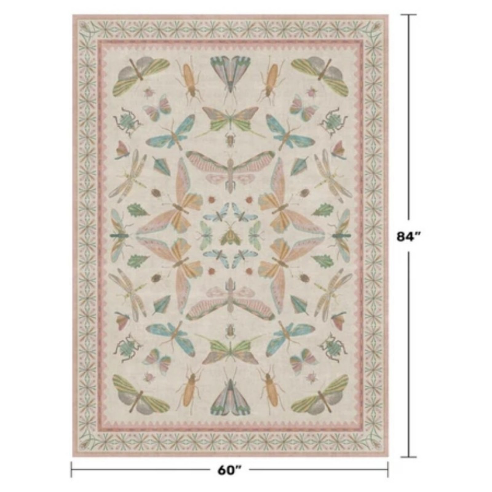 Washable 5x7FT Light Pink Rug  - đánh giá và giá Lighting Bug Decor