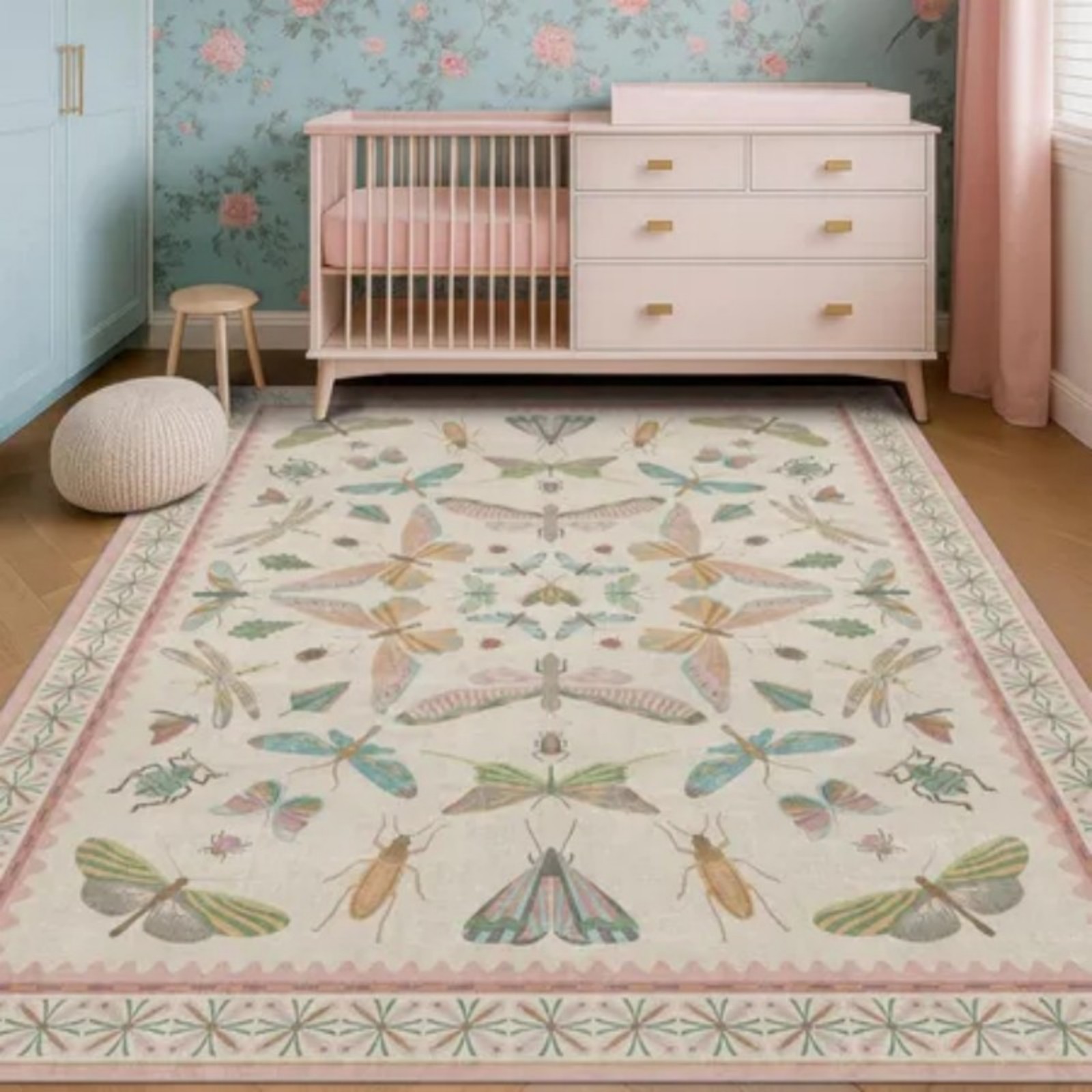 Washable 5x7FT Light Pink Rug  - đánh giá và giá Lighting Bug Decor